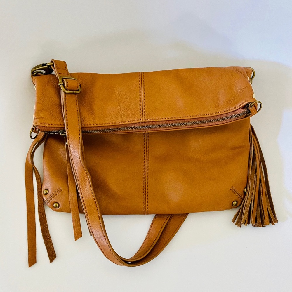 Lucky Brand Genuine Leather Cross Body Bag Brown
